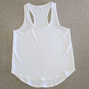 Calia White Run Ribbed Scoop Athletic Tank Top - Size XS